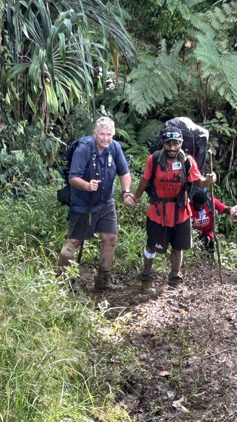 Mayor Tony Rayner hikes the Kokoda Trail