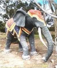 A life-sized elephant statute 