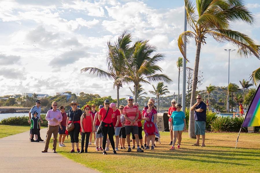 Livingstone Shire Council gathers for the Red Rose Foundation walk