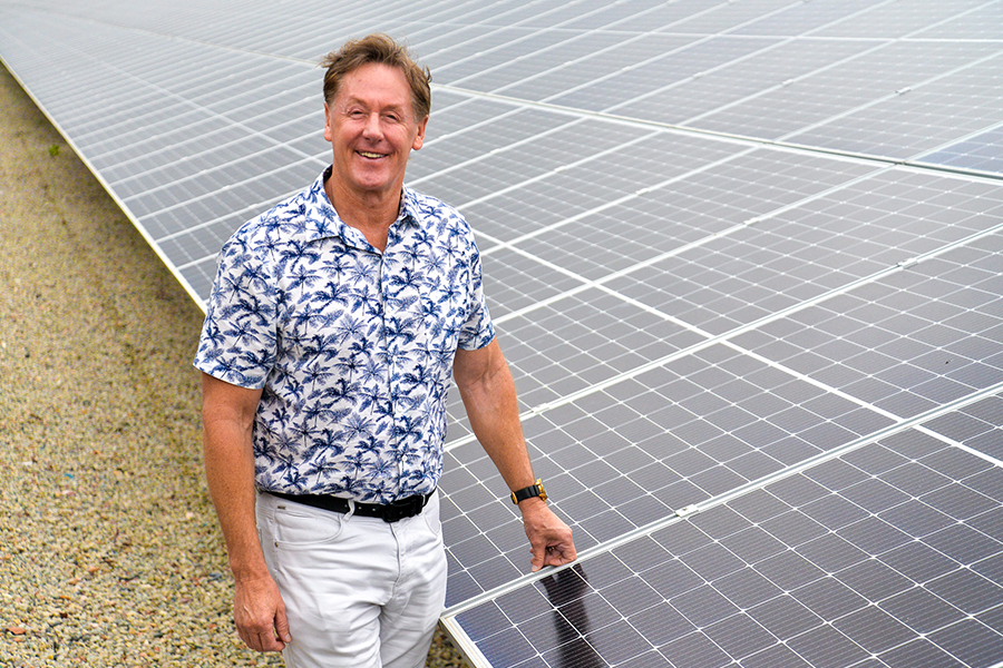 City of Logan Mayor Darren Power at the Loganholme Wastewater
Treatment Plant’s solar farm