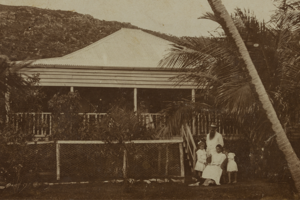 Reverend Schwarz with his wife and daughters in Hope Vale image courtesy State Library of Queensland