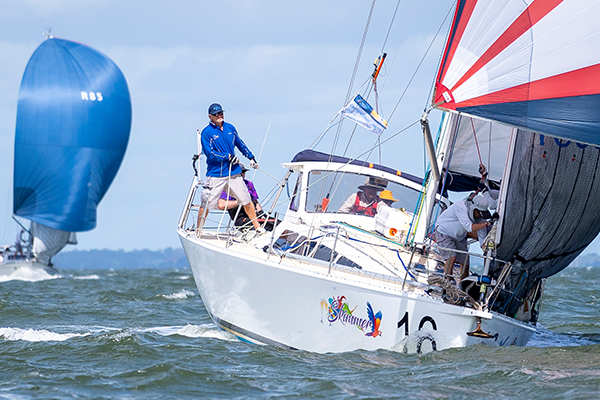 Skimmer at the 74th Brisbane to Gladstone Yacht Race start line 2022. Sarah Motherwell Photography