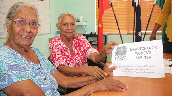 Myrtle Foote and May Ballie established Pormpuraaw’s first women’s shelter in the 1990s (ABC News, Supplied: Christine Howes).